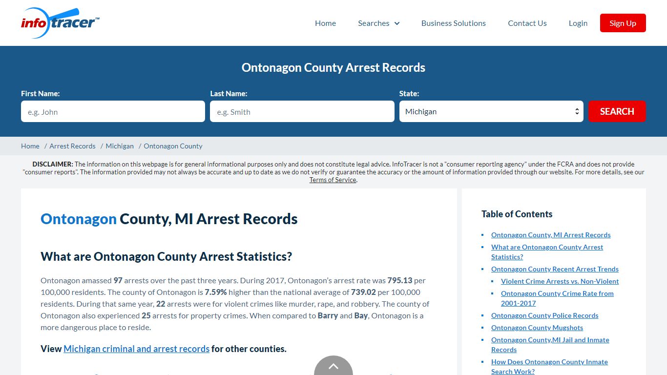 Ontonagon County, MI Arrests, Mugshots & Jail Records - InfoTracer