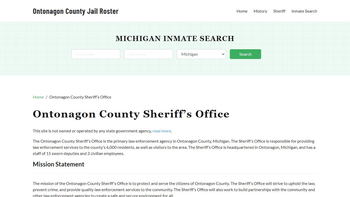 Ontonagon County Sheriff Office, MI, Arrest Warrants Search